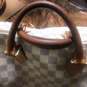 WHITE LOUIS VUITTON SPEEDY 30 DAMIER HANDBAG